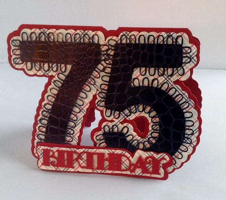 Stand Alone Scalloped Number 75 Birthday by Audrey Wilson