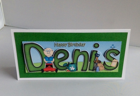 Large Dl Happy Birthday Denis Quick Card & 3D Decoupage by Audrey Wilson