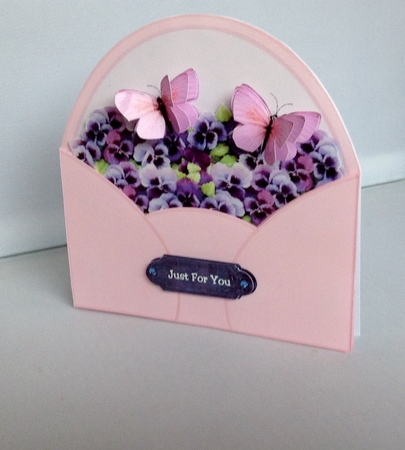 Envelop Pansys and Butterflies by Audrey Wilson
