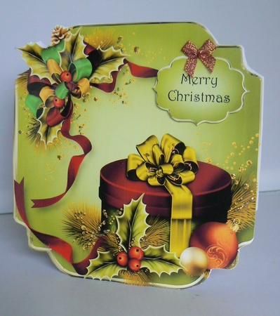 Christmas in Red & Green 8x8 Shaped Topper by Audrey Wilson
