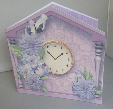 Lilac Flowers - Clock Card Mini Kit by Audrey Wilson