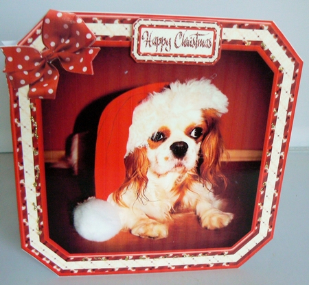 JJ PETS LOVE CHRISTMAS TOO SPANIEL 8X8 by Audrey Wilson