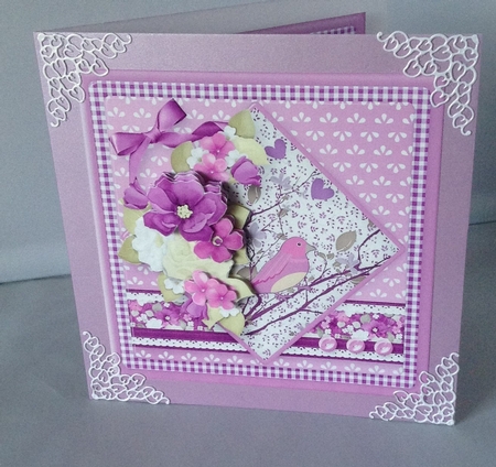 Pink Birdie - Diamond Panel Card Mini Kit by Audrey Wilson