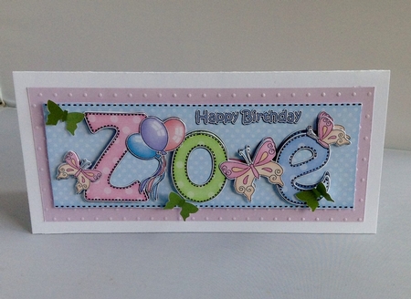 Large DL Birthday ZOE 3D decoupage by Audrey Wilson