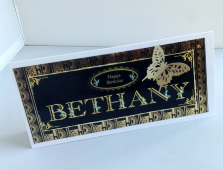 Black & Gold DL name card (Bethany) by Audrey Wilson
