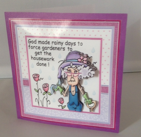 STELLA THE GARDENER 7.5 Humorous Decoupage & Insert Mini Kit by Audrey Wilson