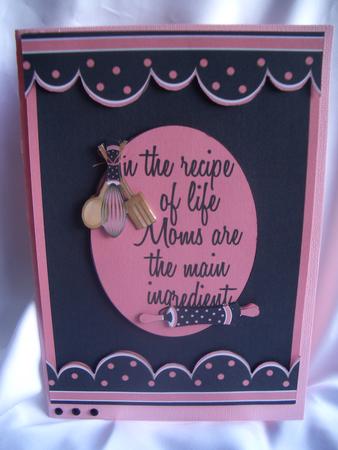 Recipe of Life Mom Black Quick Card Front with Decoupage by Audrey Wilson