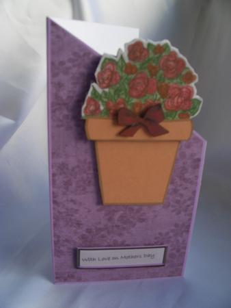 From the Heart Over the Edge Flower Pot Pink and Purple by Audrey Wilson