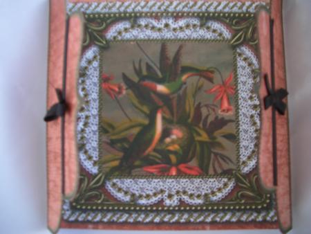 Tropical Birds Lace Bracket Wrap Card by Audrey Wilson