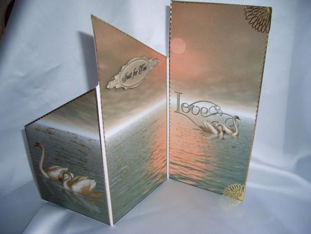 Sunset Swans Cascade Card by Audrey Wilson