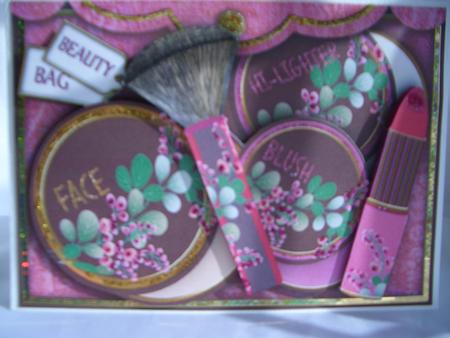 Pink Make-up Beauty Bag Decoupage Step-by-step by Audrey Wilson
