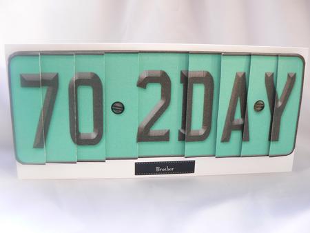70th Birthday Fun Novelty Number Plate with Side Stacker Top by Audrey Wilson