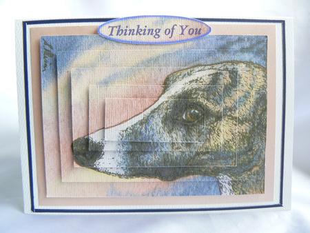 Brindle Whippet, Greyhound Pyramid Topper by Audrey Wilson