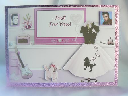 Big Girls Toys & Rock & Roll 60's Style - A4 Card Front by Audrey Wilson