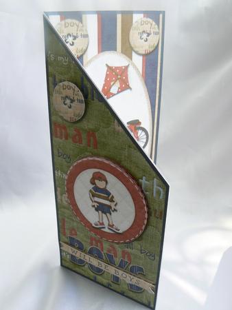 Boys Will Have Toys Happy Birthday Son Dl Card by Audrey Wilson