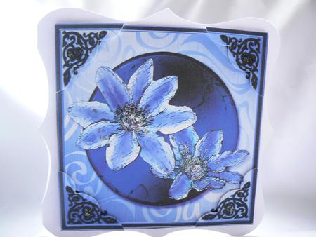 8 x 8 Clematis Scalloped Corner Topper by Audrey Wilson