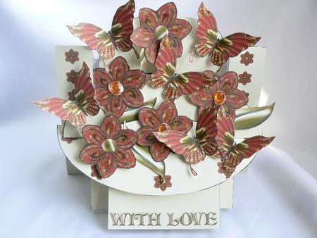 Red and Gold Butterflies Shelf Card Kit by Audrey Wilson