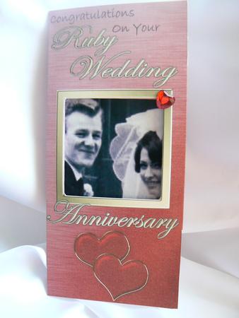 Add a Photo Ruby Wedding Anniversary with Easy Fold Frame by Audrey Wilson