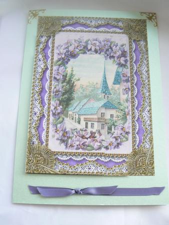 Lavender View Lace 7x5in One Corner Stacker by Audrey Wilson