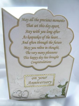 Cream Roses Anniversary Card with Verse by Audrey Wilson