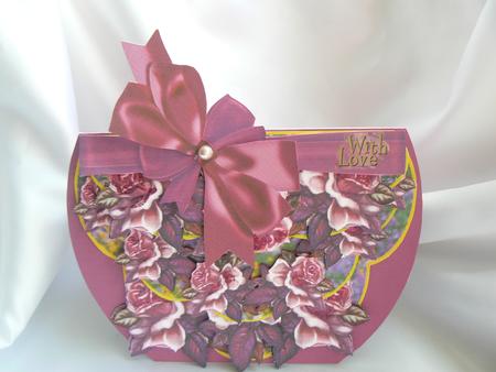 Roses in Pink Fold and Flip Card with Instructions by Audrey Wilson