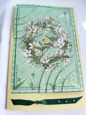 Bird in a Wreath Rounded Corner Stacker by Audrey Wilson