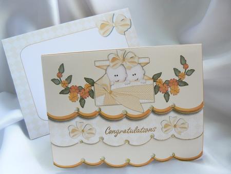 New Baby Scalloped Triple Layer Card & Envelope by Audrey Wilson