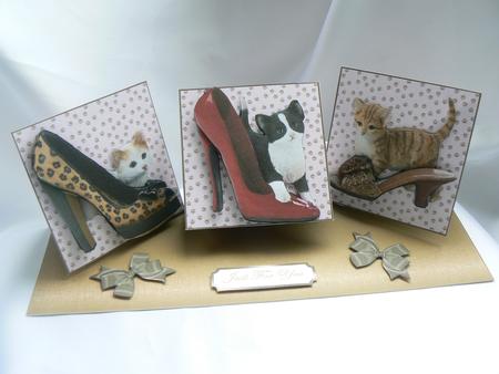 Kitties Triple Easel Twist Card Kit by Audrey Wilson