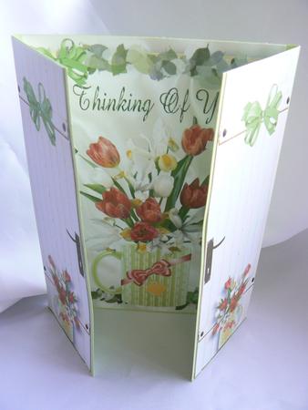 Thinking of You! Pretty Tulips in a Mug, Gatefold by Audrey Wilson