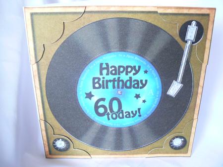 8 x 8 60th Birthday Record Scalloped Corner Topper by Audrey Wilson