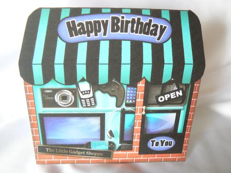 The Little Gadgets N Gizmos Shaped Card Decoupage N Greeting by Audrey Wilson
