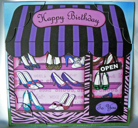 8 x 8 the Little Shoe Shop Scalloped Corner Topper by Audrey Wilson