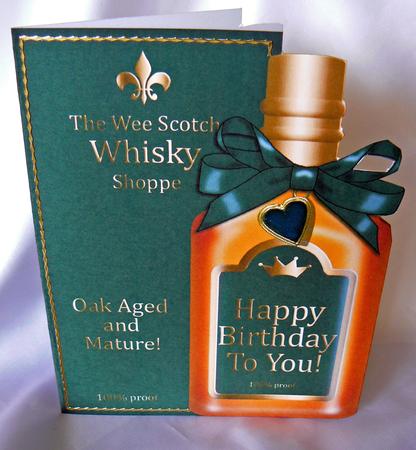 Birthday Whisky Bottle Shaped Card by Audrey Wilson