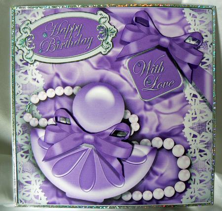 8x8 Perfume Lace N Pearls 3D Decoupage by Audrey Wilson