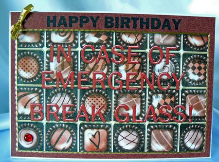 A4 Chocolate Fun Novelty Card Topper by Audrey Wilson
