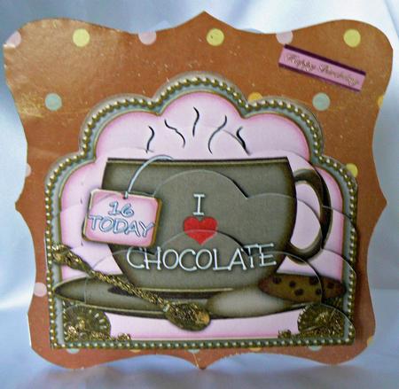 Pink Love Chocolate Scallop Bottom Stacker by Audrey Wilson