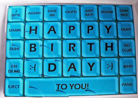 A5 Novelty Fun Computer Keyboard Greetings Scallop Corner St by Audrey Wilson