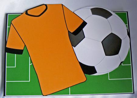 Football Fan Over the Edge (gold) by Audrey Wilson