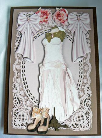 Pink Antique Dress on Vintage Lace by Audrey Wilson
