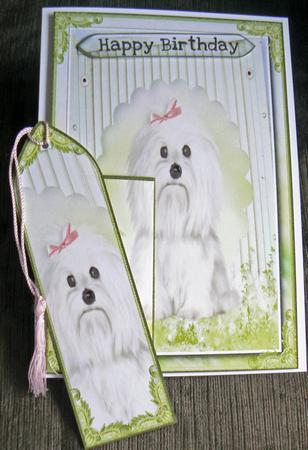 Garden Terrier Bookmark Keepsake Card Sheet by Audrey Wilson