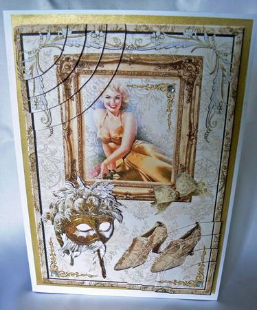 Vintage Gold Round Edged Corner Stacker by Audrey Wilson