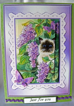 Cat and Lilacs Step by Step Decoupage by Audrey Wilson