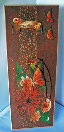 Floral & Butterfly Large Dl with Oval Pyramage by Audrey Wilson
