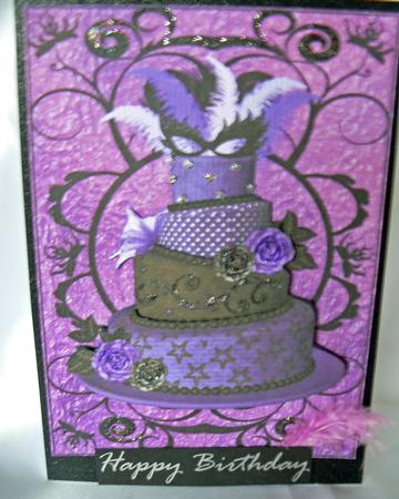 Purple Diva Birthday Cake Decoupage by Audrey Wilson