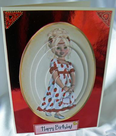 Strawberry Girl in Red, Oval Pyramids by Audrey Wilson