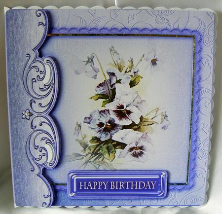 Vintage Pansies 8in x 8in Decoupage by Audrey Wilson