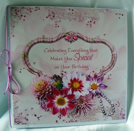 Dhalia Gem Birthday Card Front by Audrey Wilson