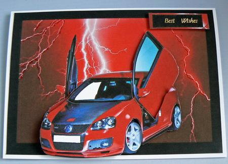 Vw Golf Sports Car with Tag Quick Card by Audrey Wilson