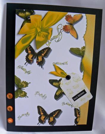 Yellow Gold Butterfly Card Front by Audrey Wilson