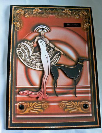 Art Deco Lady & Dog Topper 2 by Audrey Wilson